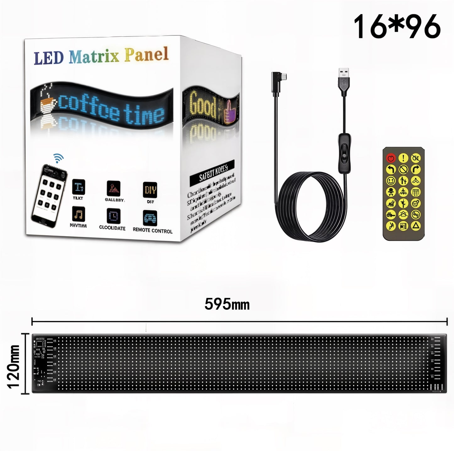 LUX Scrolling Huge Bright Advertising LED Signs, Flexible Bluetooth App Control Custom.