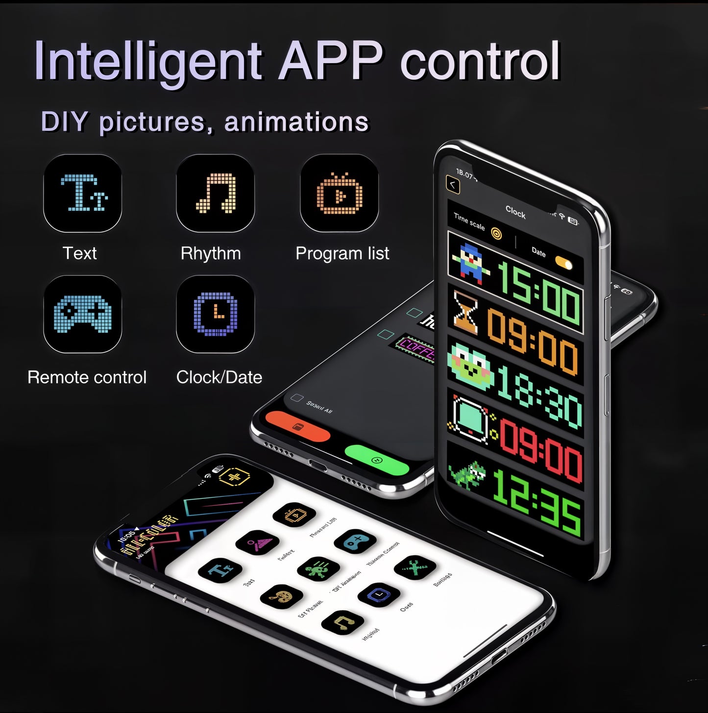 LUX Scrolling Huge Bright Advertising LED Signs, Flexible Bluetooth App Control Custom.