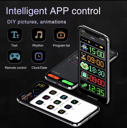LUX Scrolling Huge Bright Advertising LED Signs, Flexible Bluetooth App Control Custom.