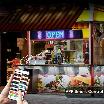 LUX Scrolling Huge Bright Advertising LED Signs, Flexible Bluetooth App Control Custom.