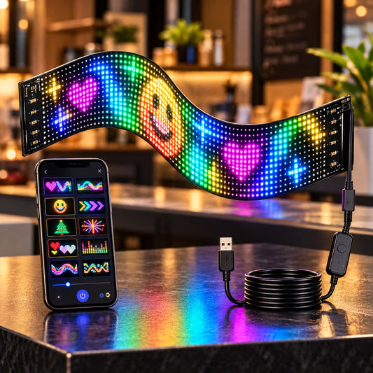 LUX Scrolling Huge Bright Advertising LED Signs, Flexible Bluetooth App Control Custom.